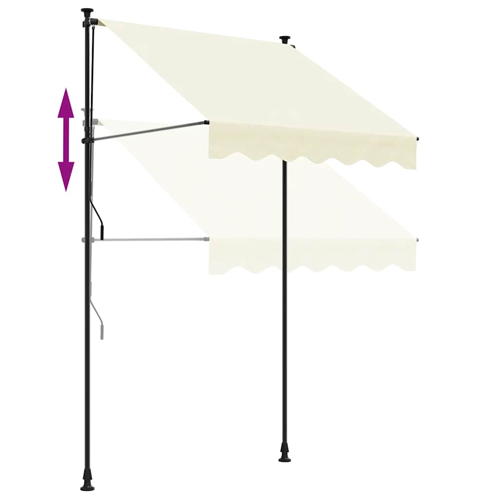 Retractable Awning Cream 200x115 cm Fabric and Steel