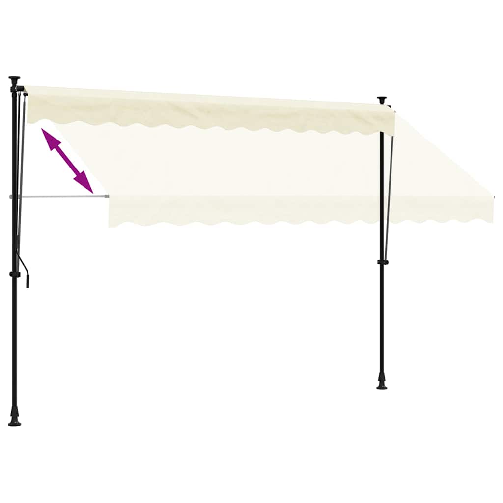 vidaXL Retractable Awning Cream 300x150 cm Fabric and Steel