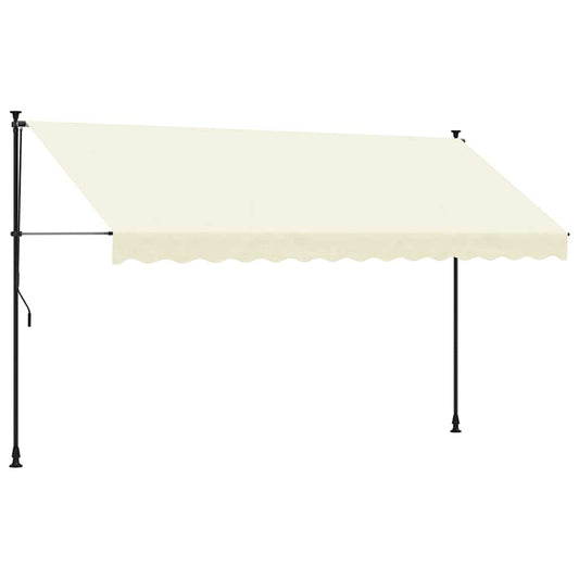 Retractable Awning Cream 350x150 cm Fabric and Steel