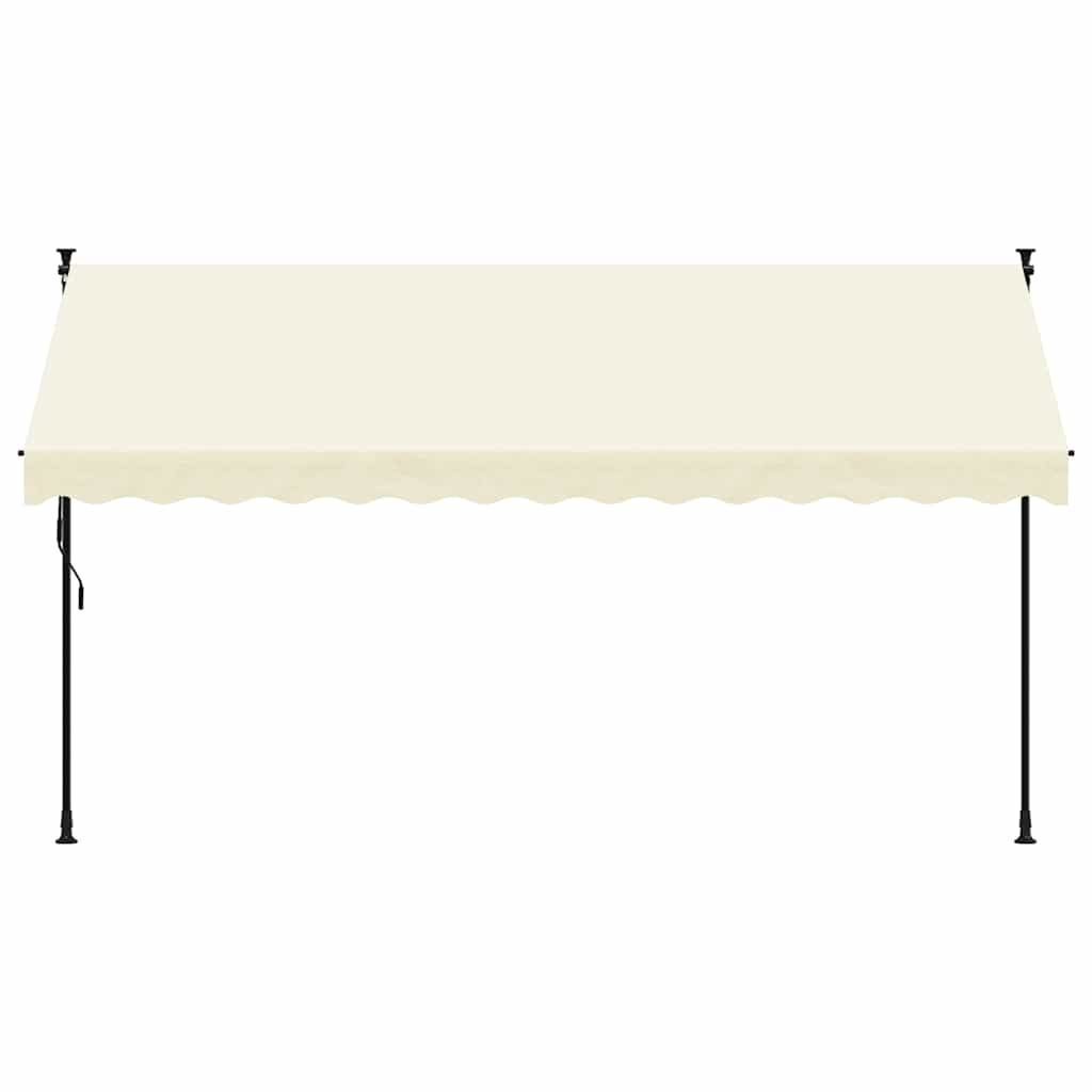 vidaXL Retractable Awning Cream 350x150 cm Fabric and Steel