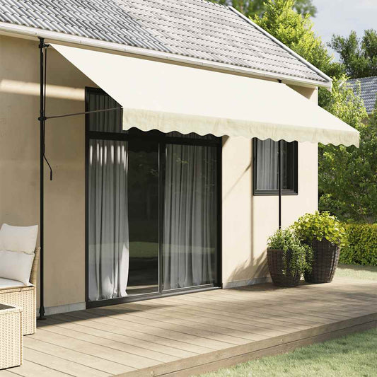 vidaXL Retractable Awning Cream 350x150 cm Fabric and Steel