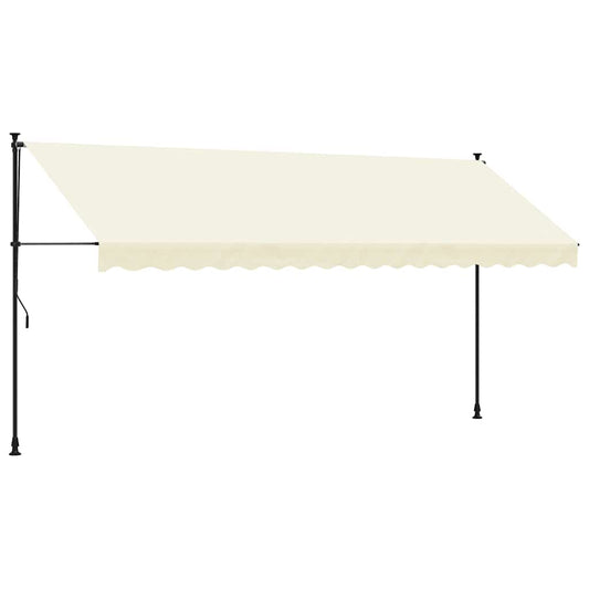 Retractable Awning Cream 400x150 cm Fabric and Steel