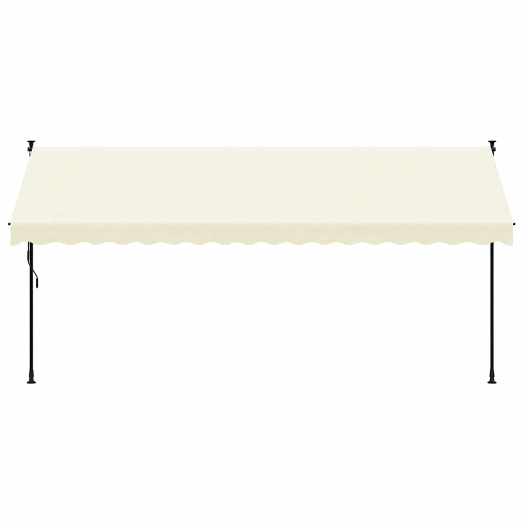 vidaXL Retractable Awning Cream 400x150 cm Fabric and Steel