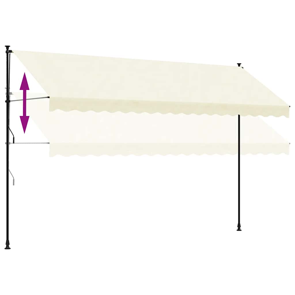 vidaXL Retractable Awning Cream 400x150 cm Fabric and Steel