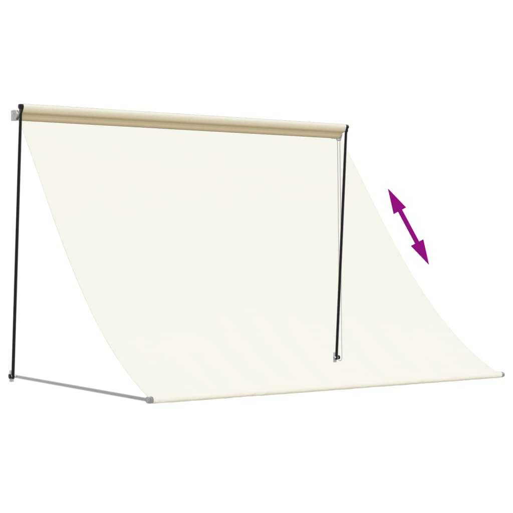 vidaXL Retractable Awning Cream 200x150 cm Fabric and Steel