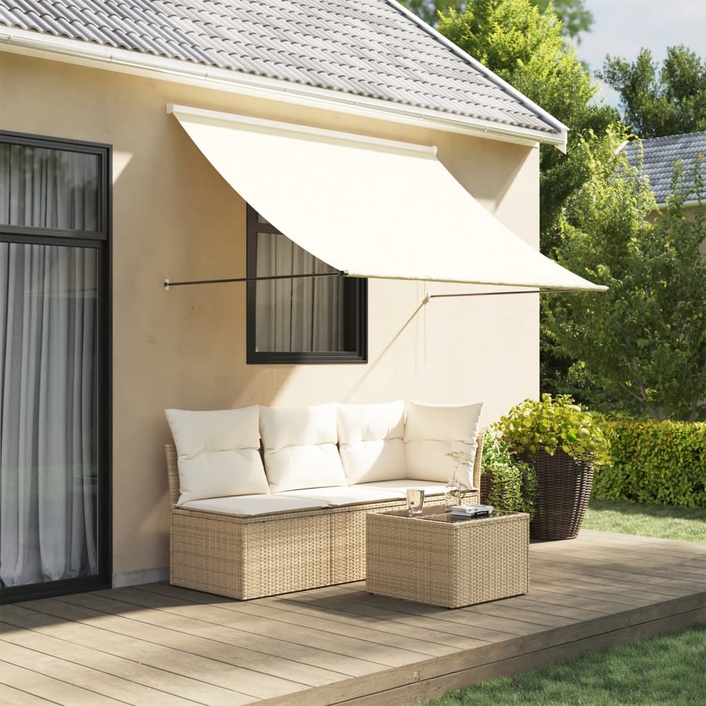 vidaXL Retractable Awning Cream 200x150 cm Fabric and Steel
