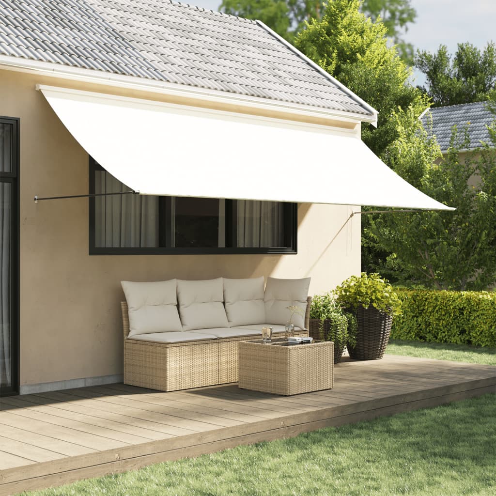 vidaXL Retractable Awning Cream 350x150 cm Fabric and Steel