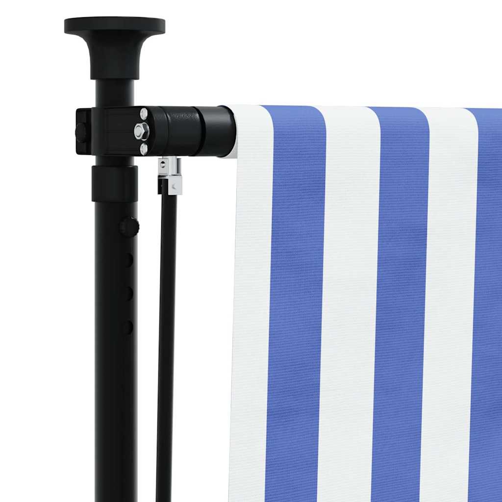Outdoor Roller Blind Blue and White 100x270 cm Fabric&Steel