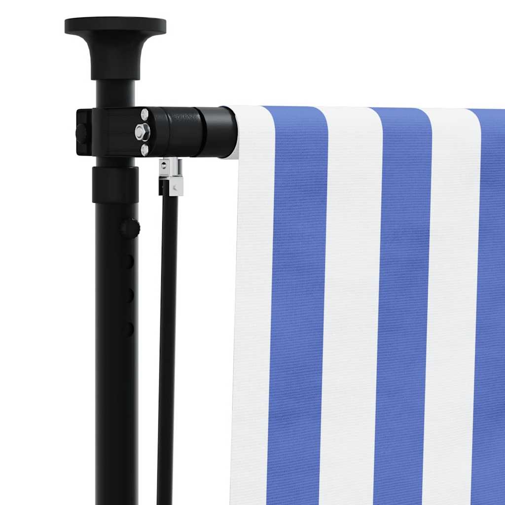 Outdoor Roller Blind Blue and White 200x270 cm Fabric&Steel