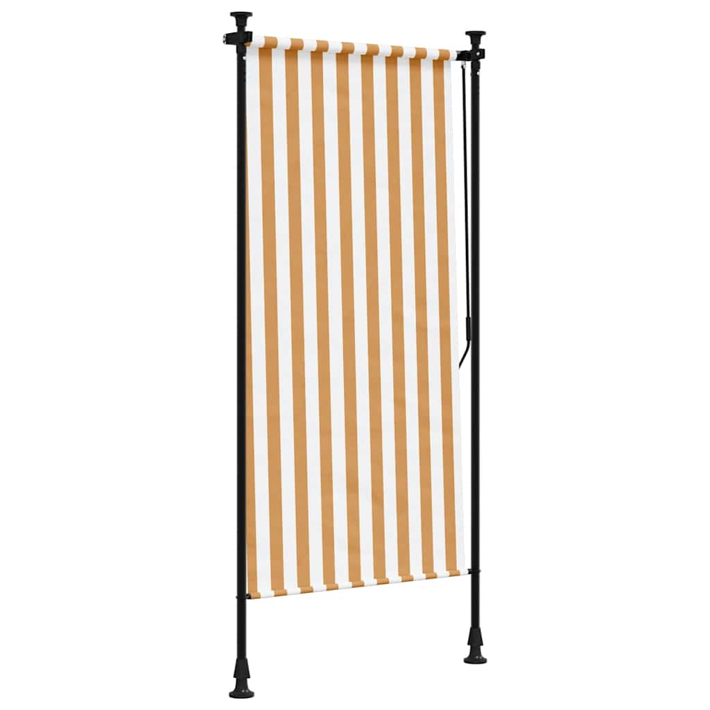 Outdoor Roller Blind Orange and White 100x270 cm Fabric&Steel