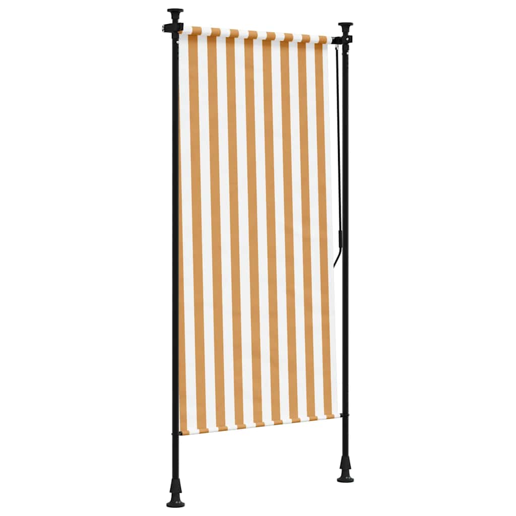 Outdoor Roller Blind Orange and White 120x270 cm Fabric&Steel