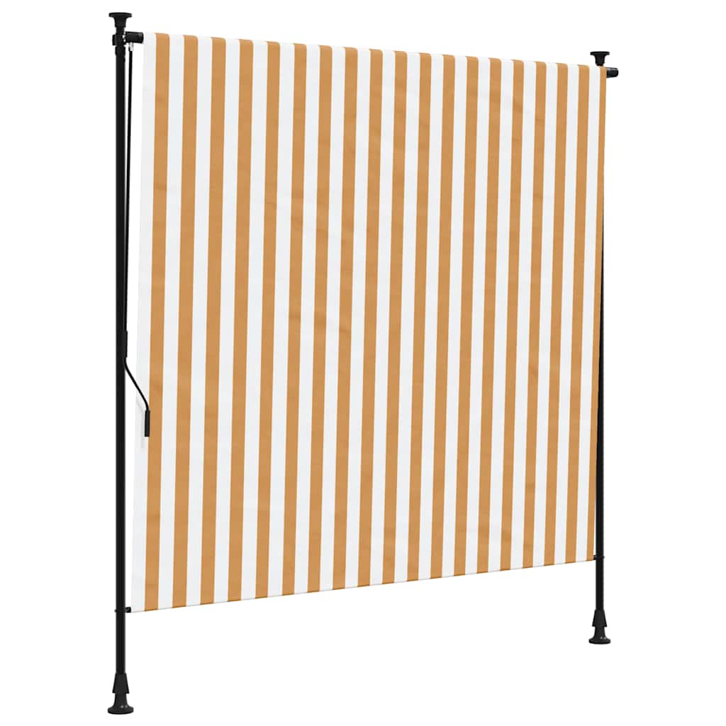 Outdoor Roller Blind Orange and White 200x270 cm Fabric&Steel