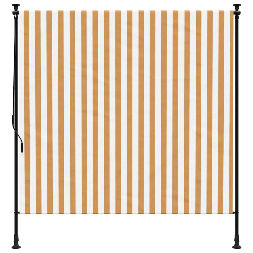 Outdoor Roller Blind Orange and White 200x270 cm Fabric&Steel