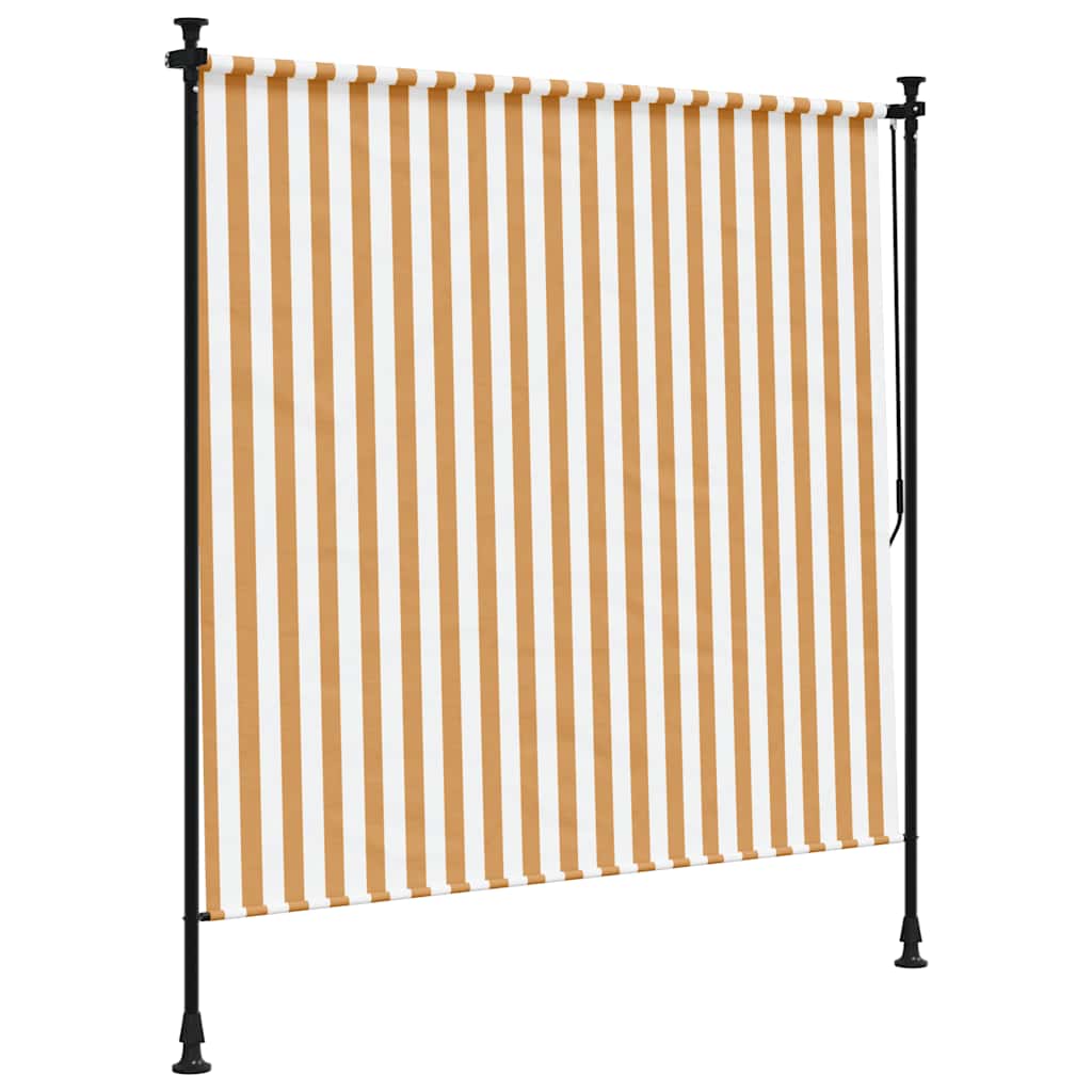 Outdoor Roller Blind Orange and White 200x270 cm Fabric&Steel