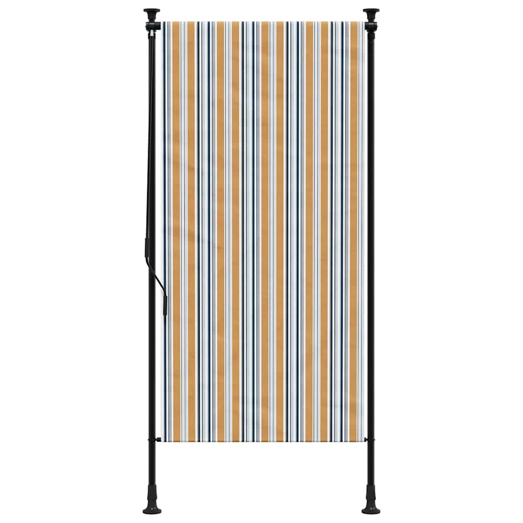 Outdoor Roller Blind Yellow and White 100x270 cm Fabric&Steel