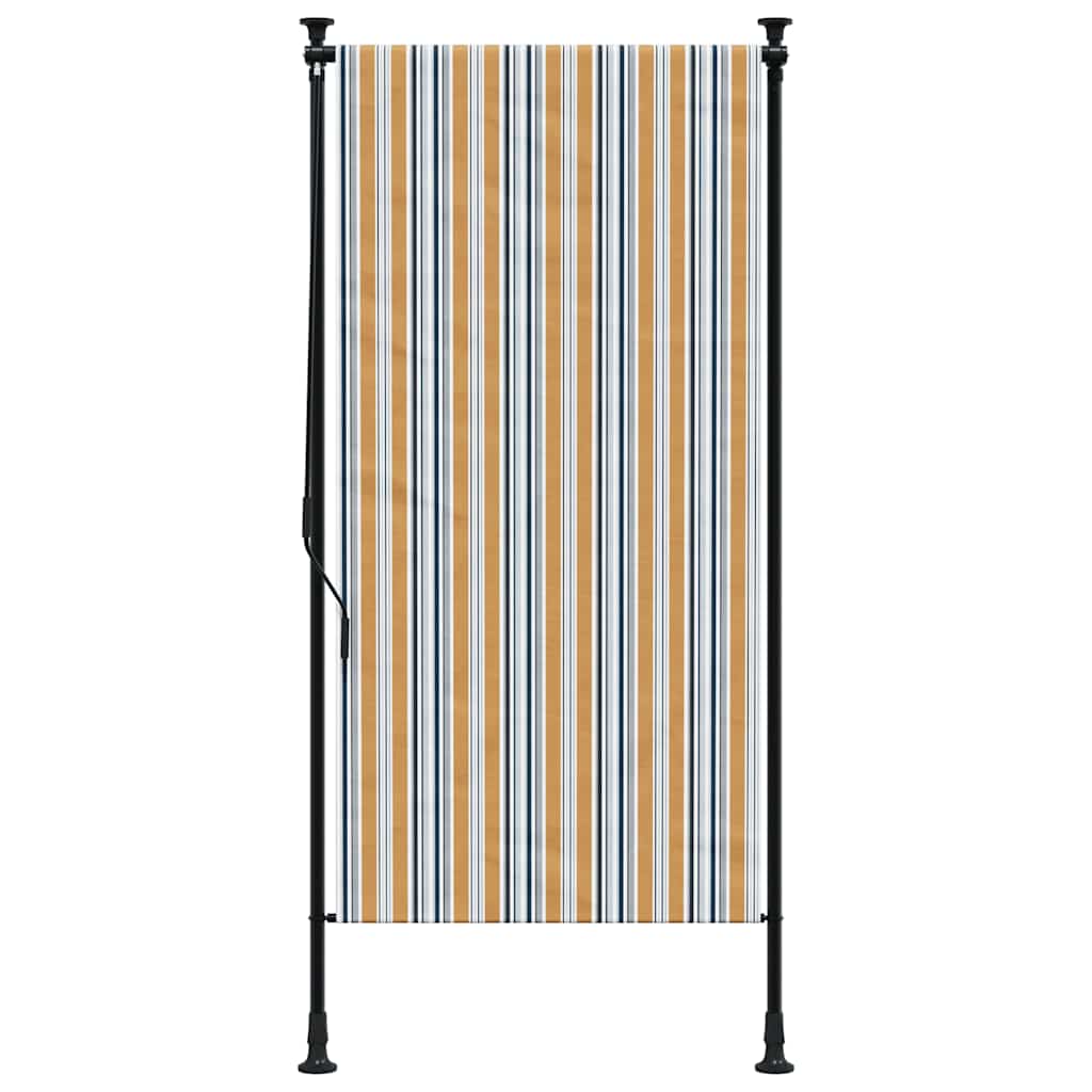 Outdoor Roller Blind Yellow and White 120x270 cm Fabric&Steel