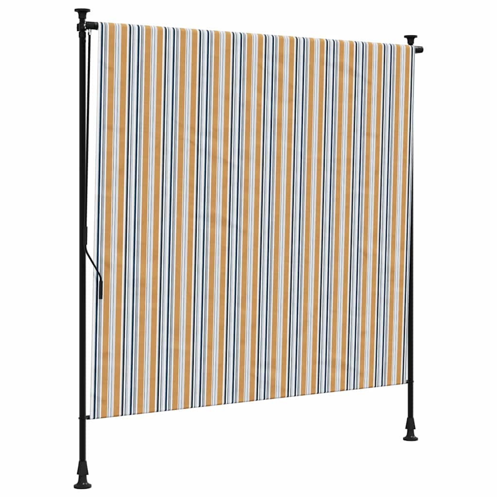 Outdoor Roller Blind Yellow and White 150x270 cm Fabric&Steel
