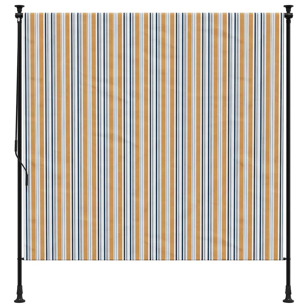 Outdoor Roller Blind Yellow and White 150x270 cm Fabric&Steel