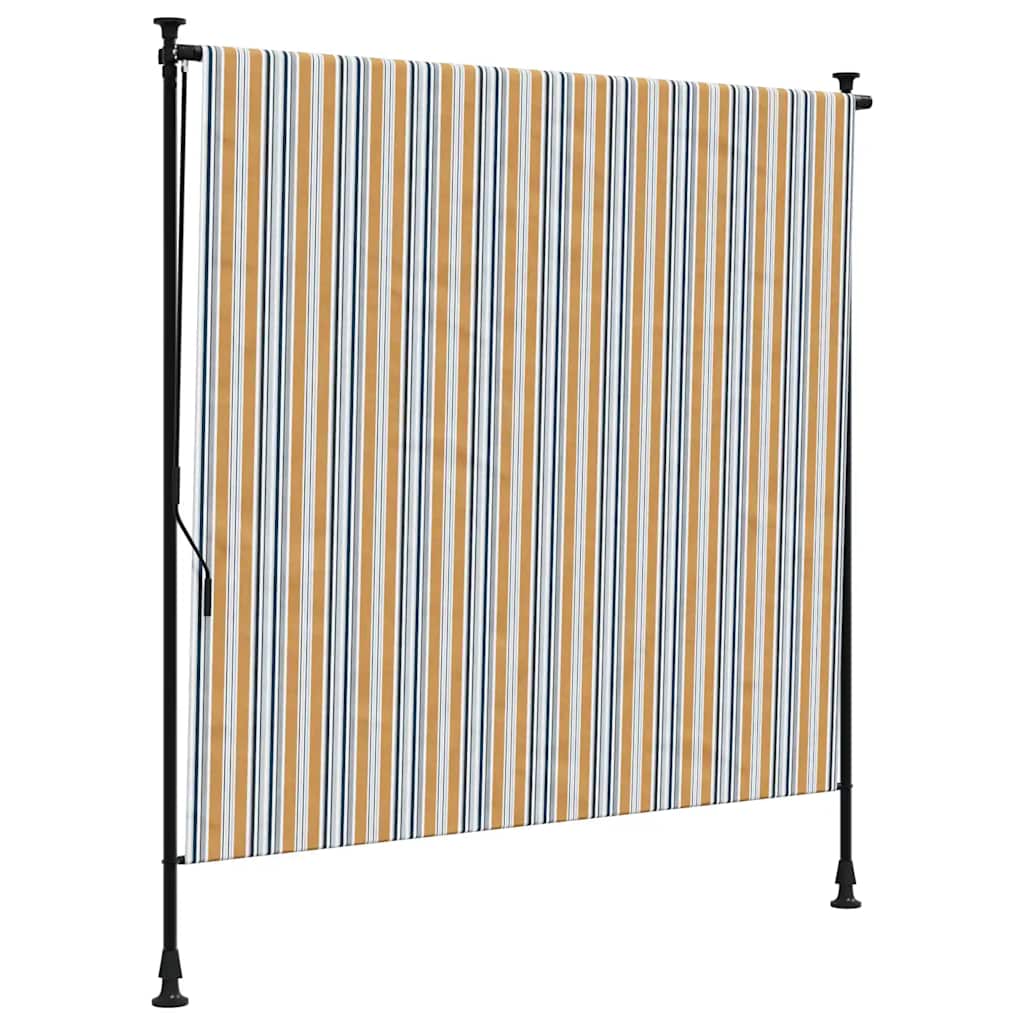 Outdoor Roller Blind Yellow and White 200x270 cm Fabric&Steel