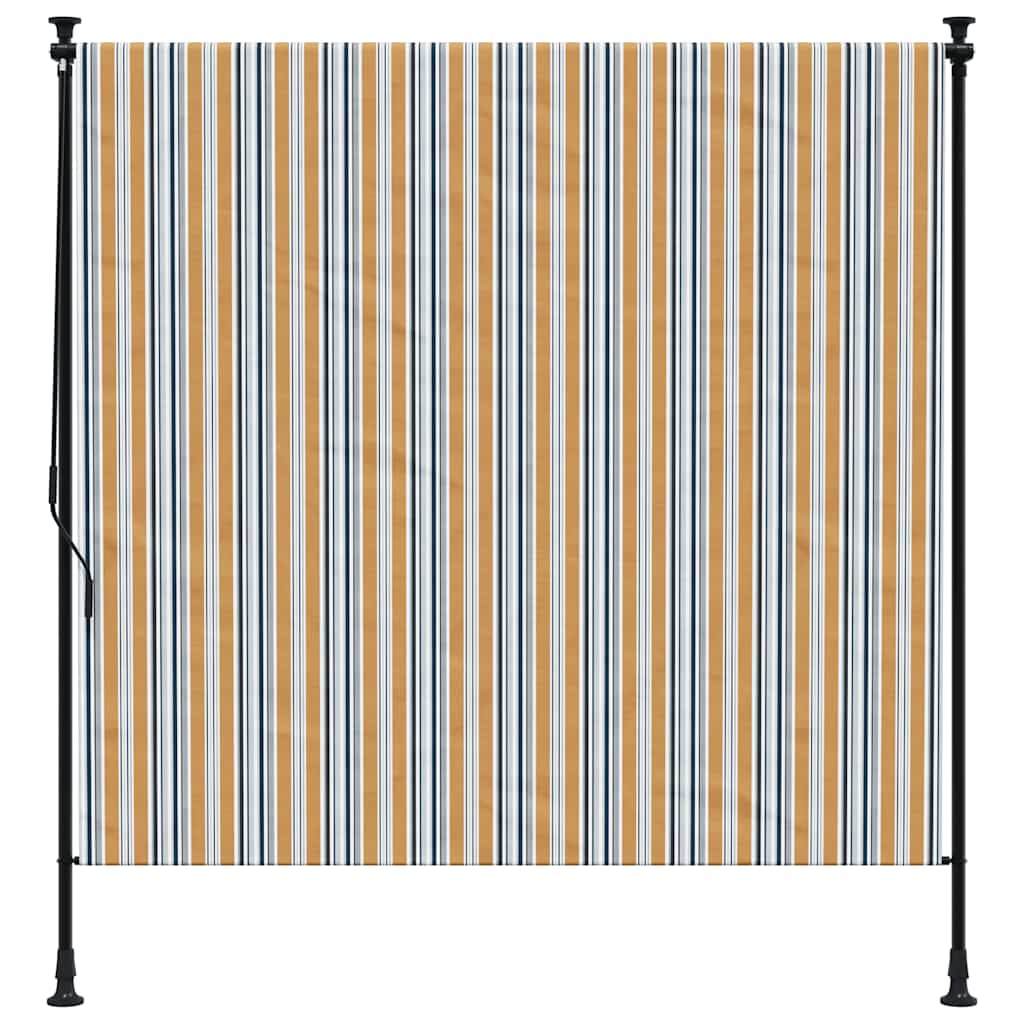Outdoor Roller Blind Yellow and White 200x270 cm Fabric&Steel