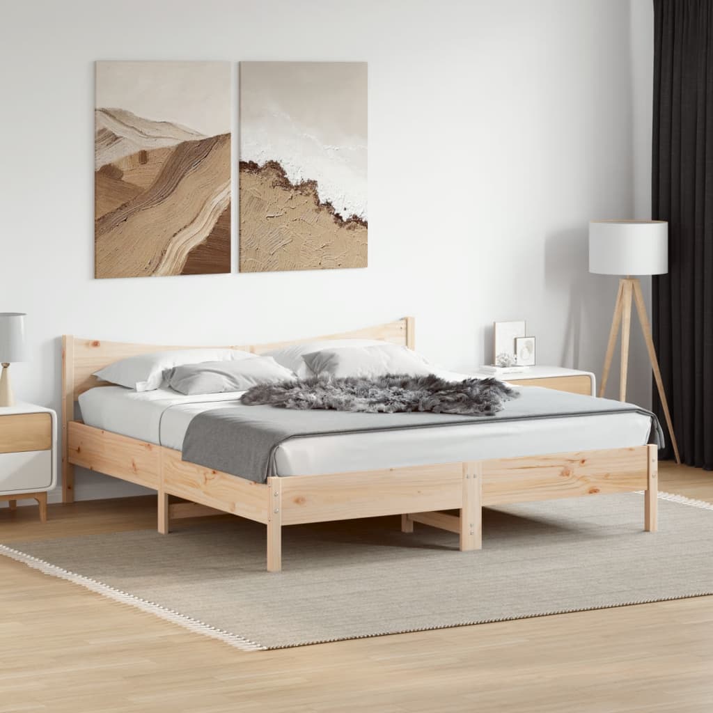 vidaXL Bed Frame without Mattress 200x200 cm Solid Wood Pine