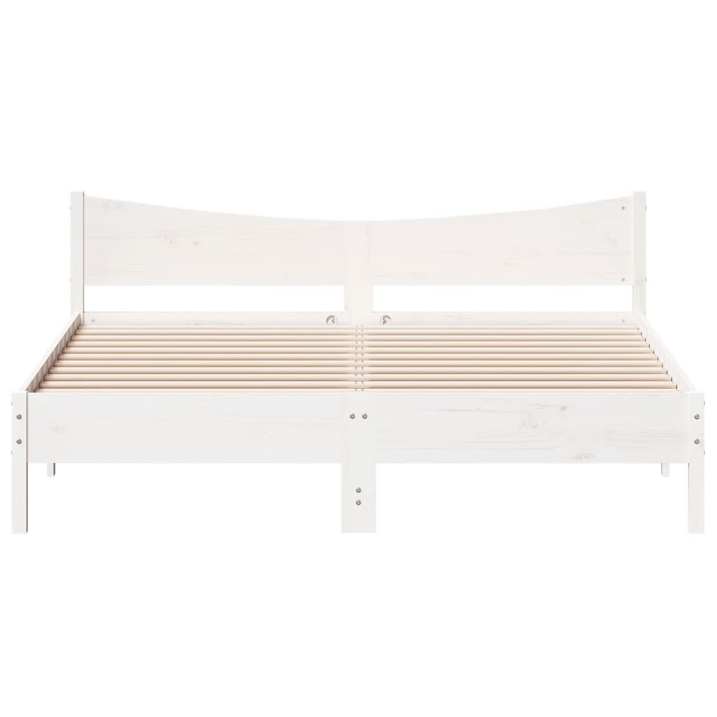 vidaXL Bed Frame without Mattress White 180x200 cm Super King Solid Wood Pine