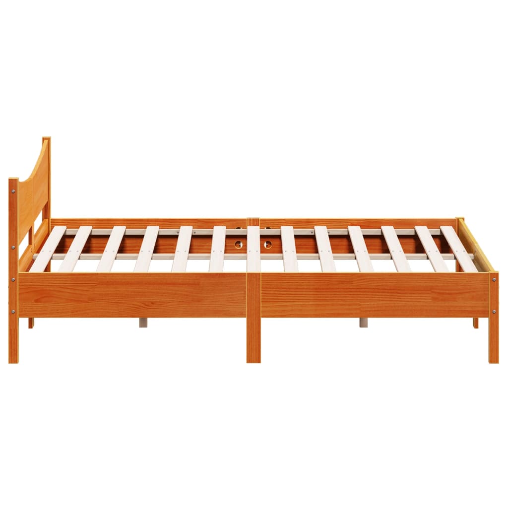 vidaXL Bed Frame without Mattress Wax Brown 180x200 cm Super King Solid Wood Pine