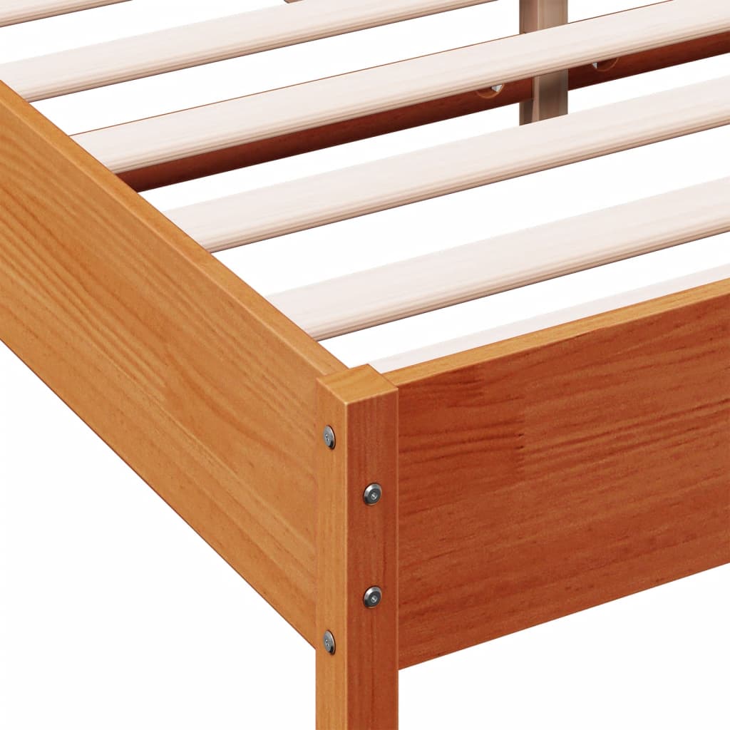 vidaXL Bed Frame without Mattress Wax Brown 160x200 cm Solid Wood Pine