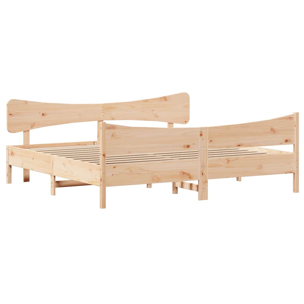 Bed Frame without Mattress 200x200 cm Solid Wood Pine
