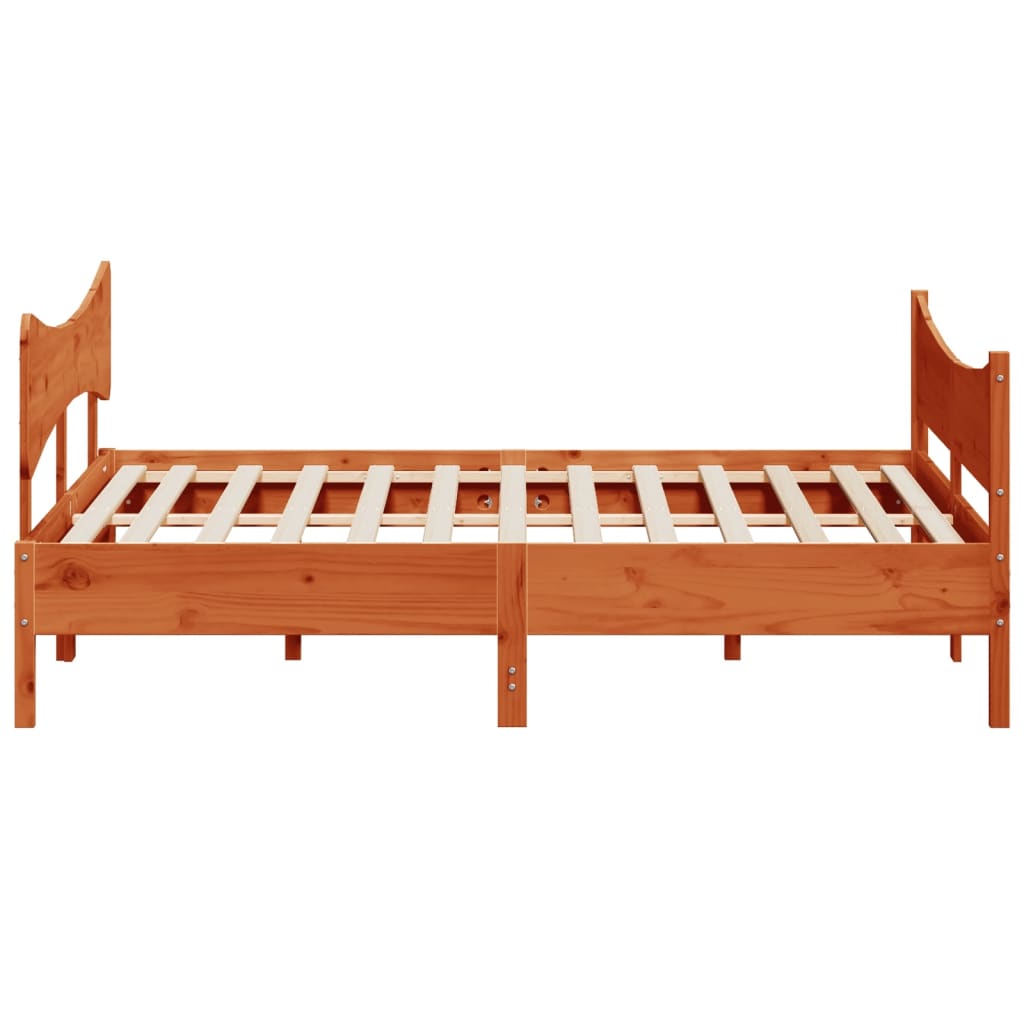 vidaXL Bed Frame without Mattress Wax Brown 200x200 cm Solid Wood Pine