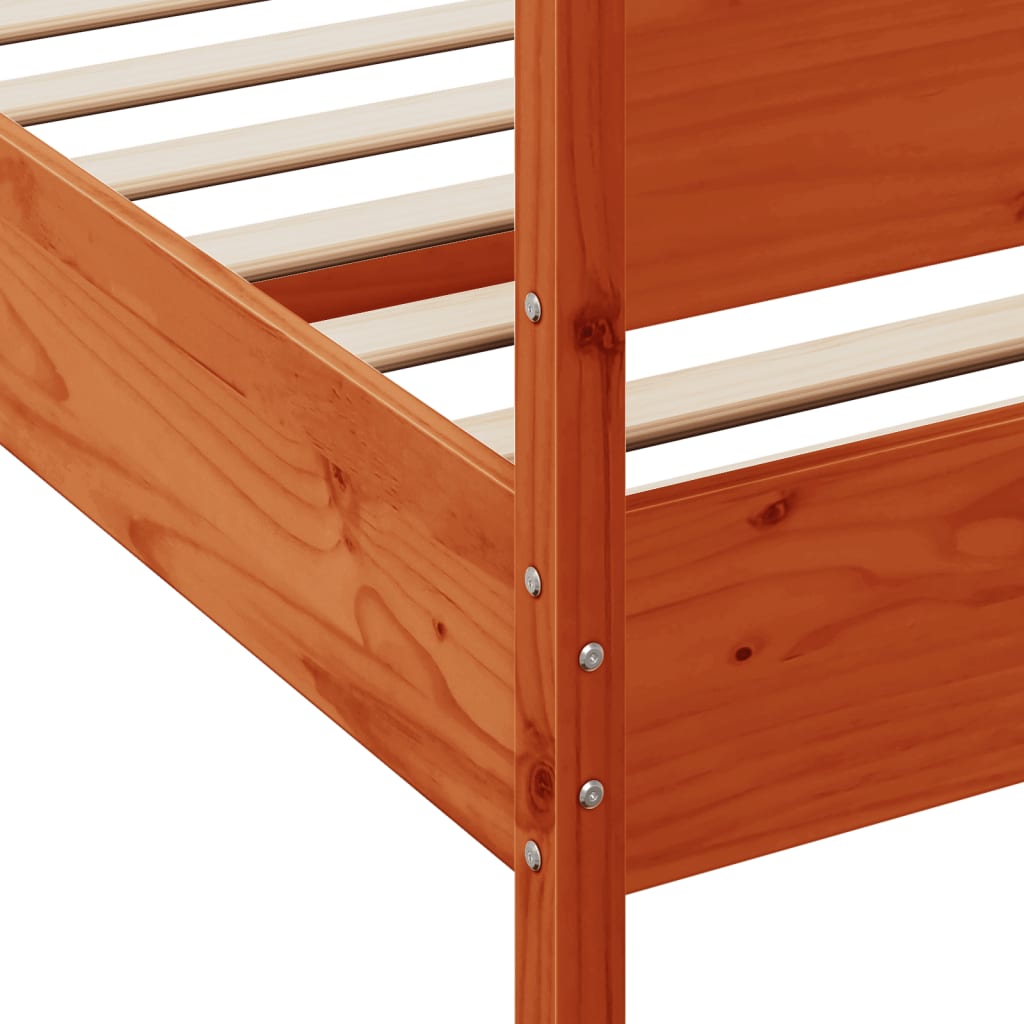 vidaXL Bed Frame without Mattress Wax Brown 200x200 cm Solid Wood Pine