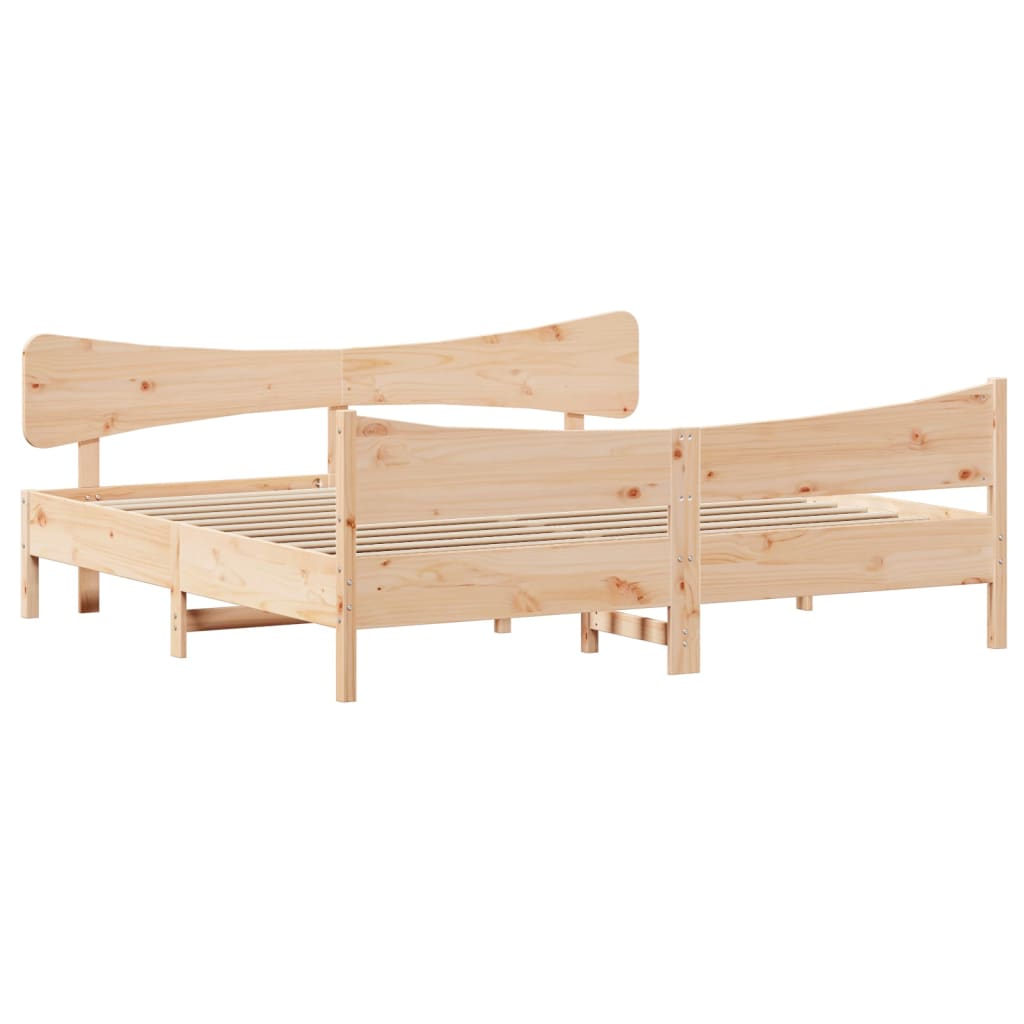 vidaXL Bed Frame without Mattress 180x200 cm Super King Solid Wood Pine