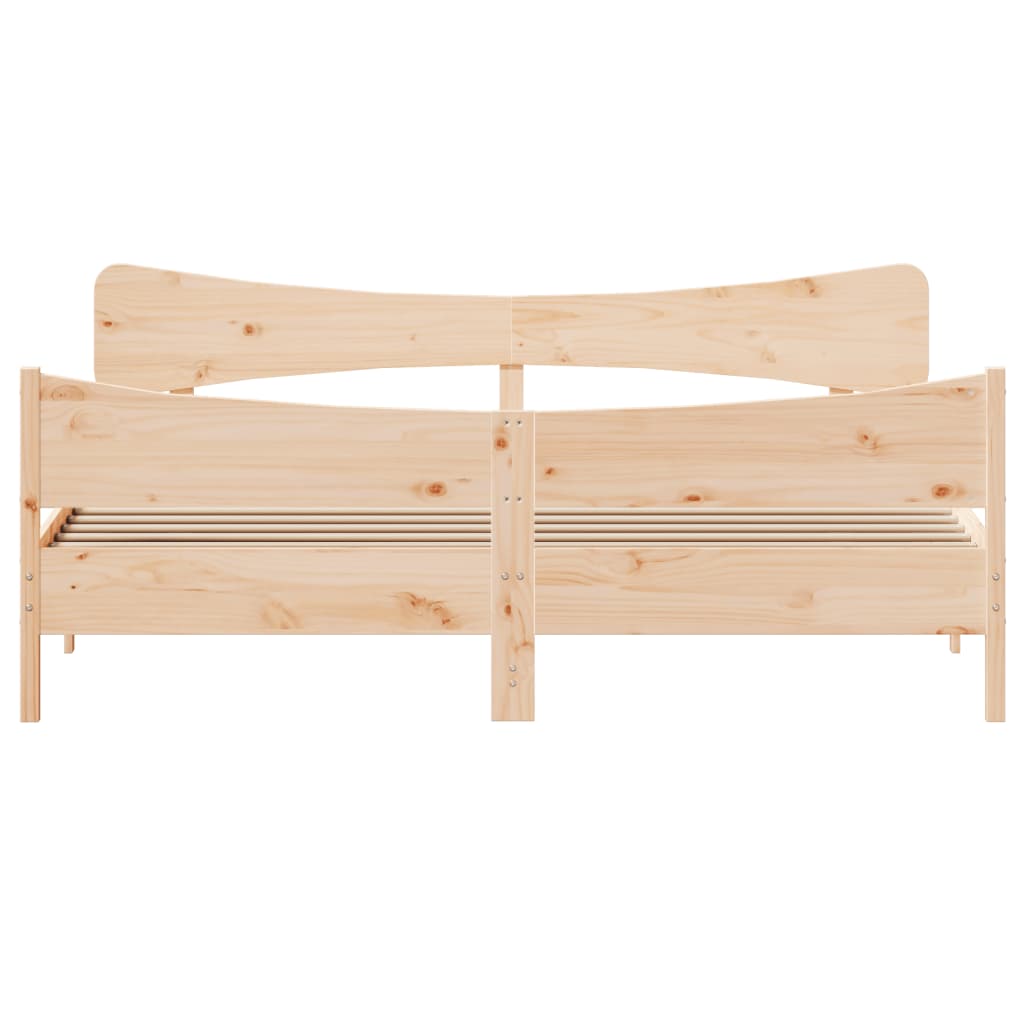 vidaXL Bed Frame without Mattress 180x200 cm Super King Solid Wood Pine