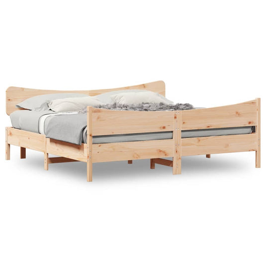 vidaXL Bed Frame without Mattress 180x200 cm Super King Solid Wood Pine