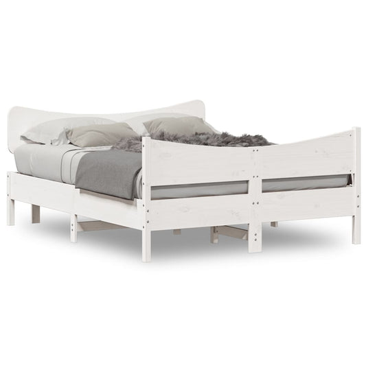 vidaXL Bed Frame without Mattress White 160x200 cm Solid Wood Pine