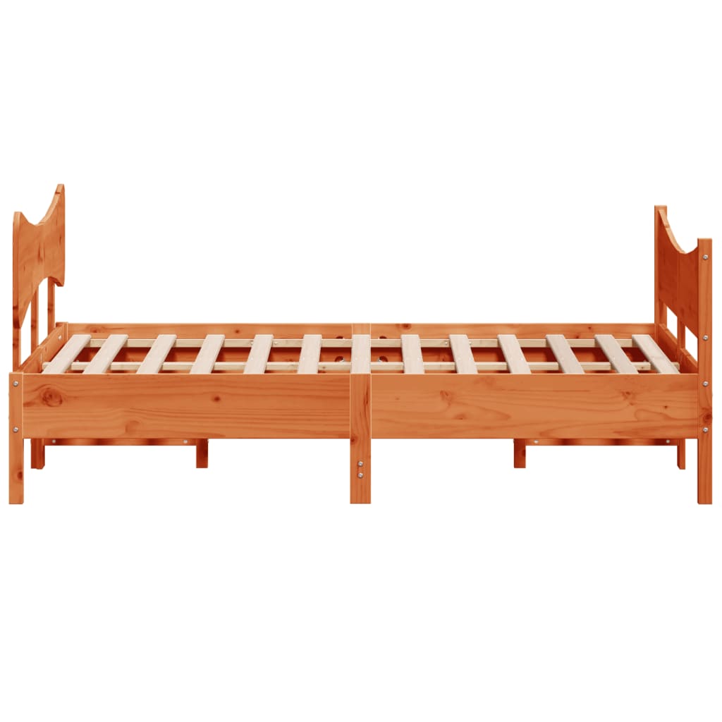 vidaXL Bed Frame without Mattress Wax Brown 160x200 cm Solid Wood Pine