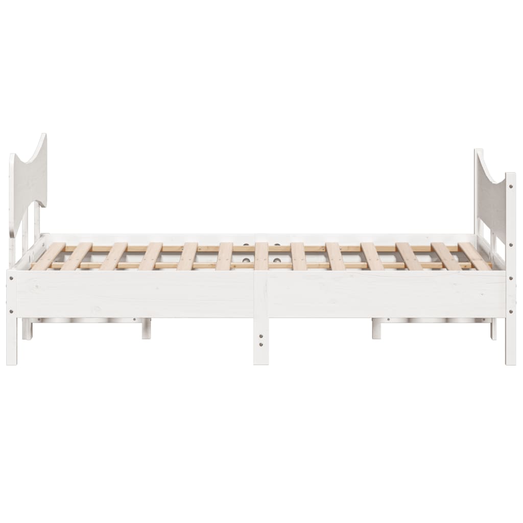 vidaXL Bed Frame without Mattress White 140x200 cm Solid Wood Pine