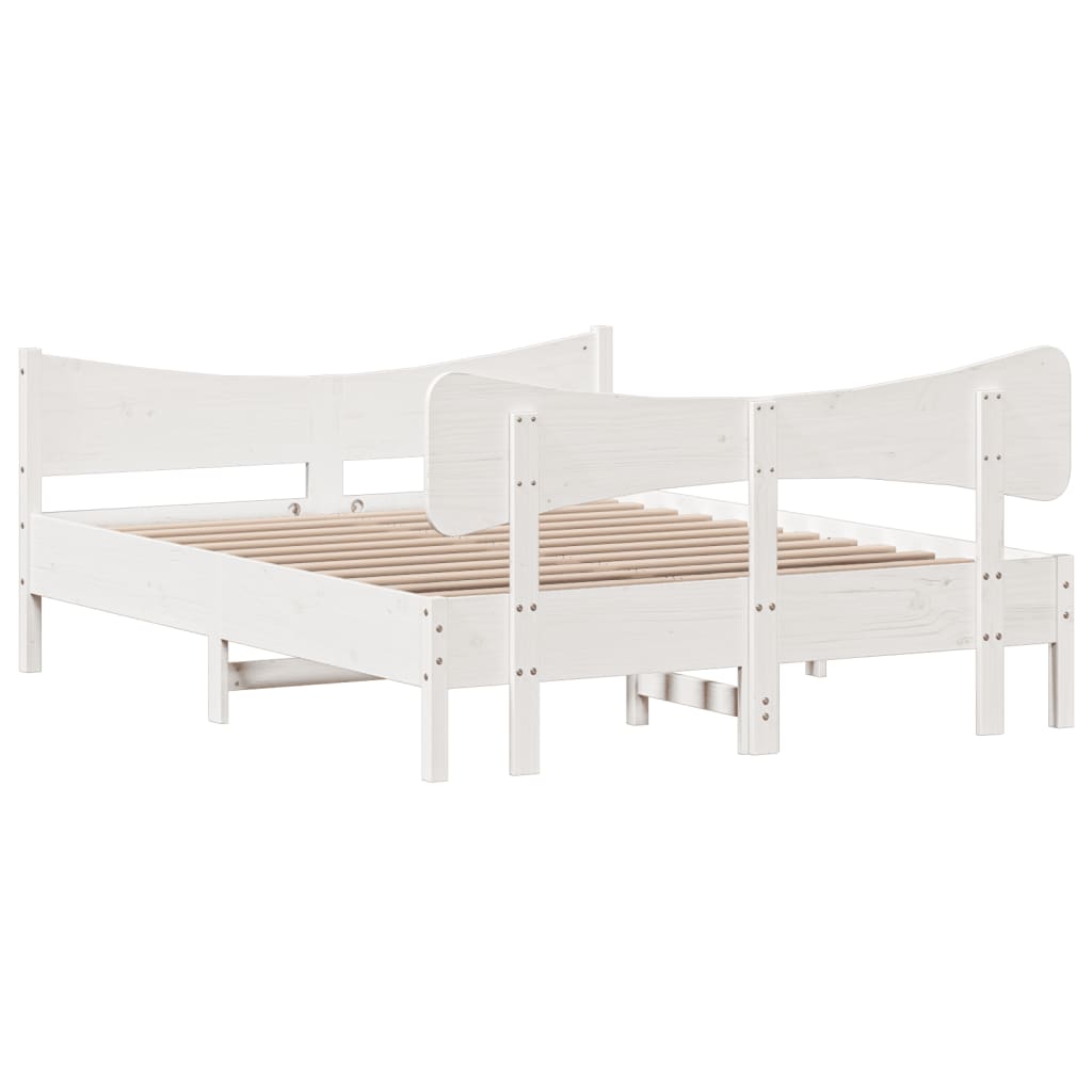 vidaXL Bed Frame without Mattress White 140x200 cm Solid Wood Pine