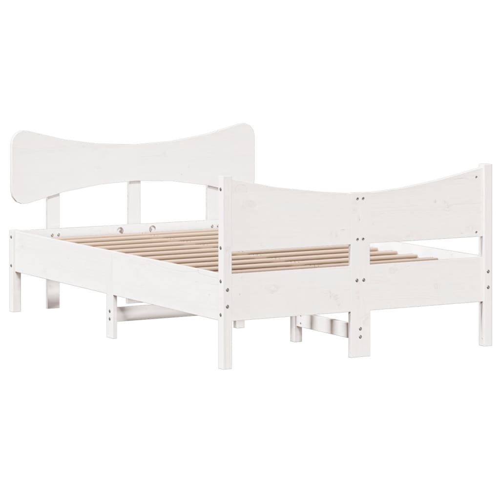 vidaXL Bed Frame without Mattress White 120x200 cm Solid Wood Pine