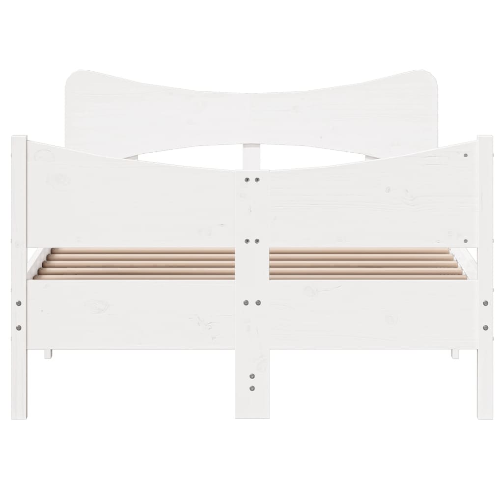 vidaXL Bed Frame without Mattress White 120x200 cm Solid Wood Pine