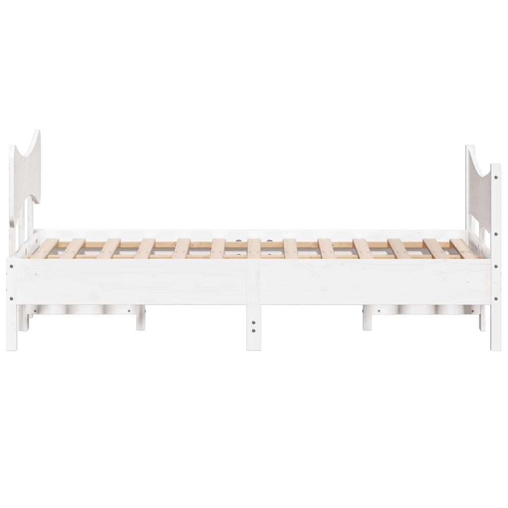 vidaXL Bed Frame without Mattress White 120x200 cm Solid Wood Pine