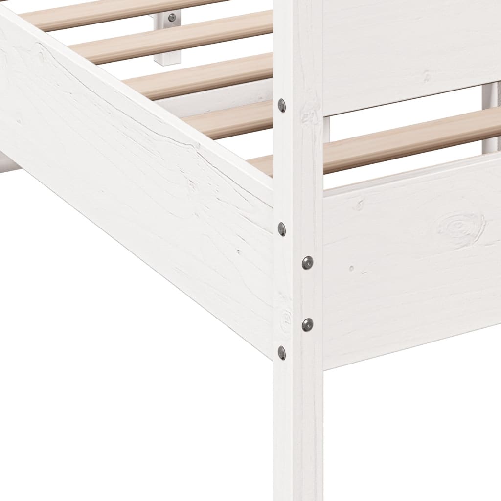 vidaXL Bed Frame without Mattress White 120x200 cm Solid Wood Pine