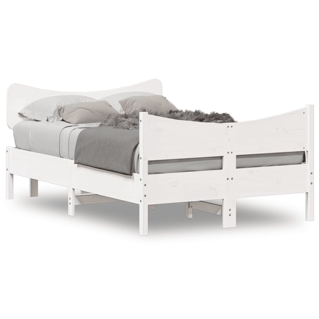 vidaXL Bed Frame without Mattress White 120x200 cm Solid Wood Pine