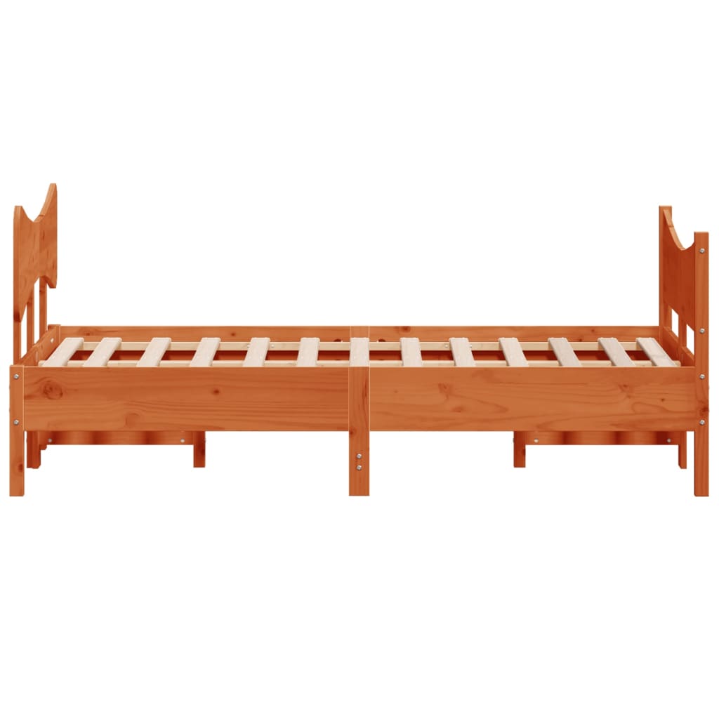 vidaXL Bed Frame without Mattress Wax Brown 120x200 cm Solid Wood Pine