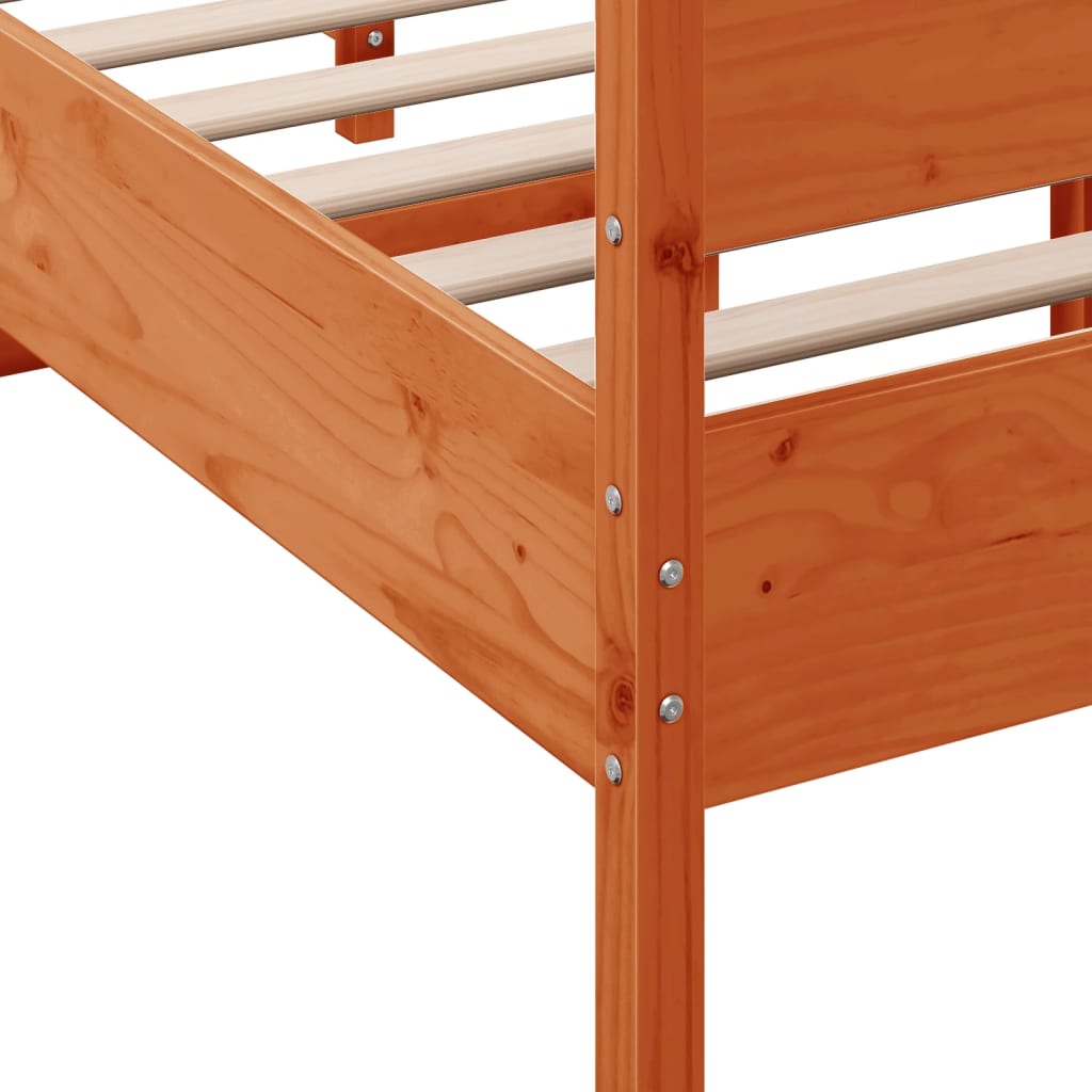 vidaXL Bed Frame without Mattress Wax Brown 120x200 cm Solid Wood Pine