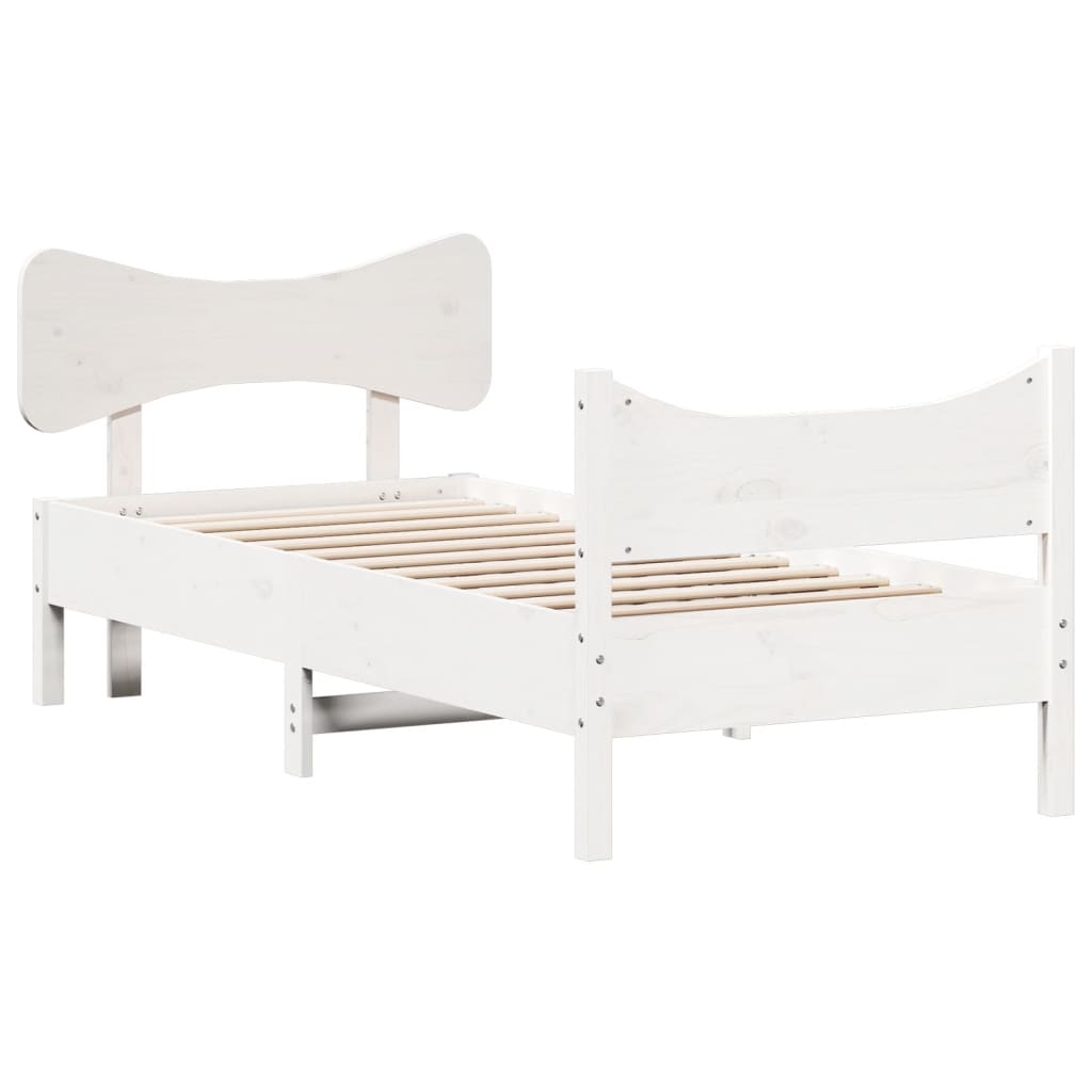 vidaXL Bed Frame without Mattress White 100x200 cm Solid Wood Pine