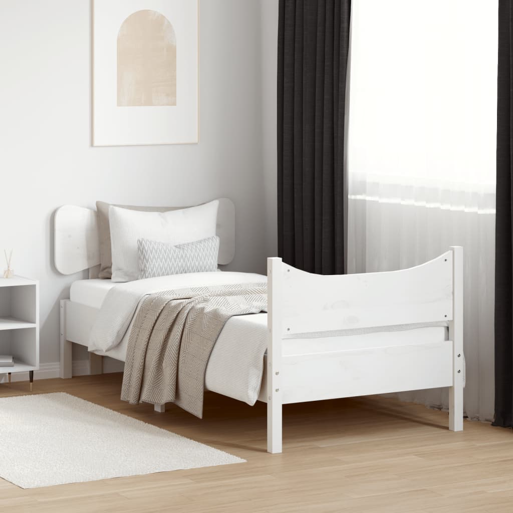 vidaXL Bed Frame without Mattress White 100x200 cm Solid Wood Pine