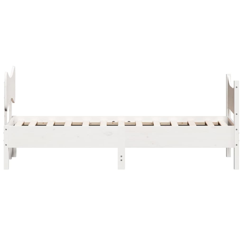 vidaXL Bed Frame without Mattress White 100x200 cm Solid Wood Pine