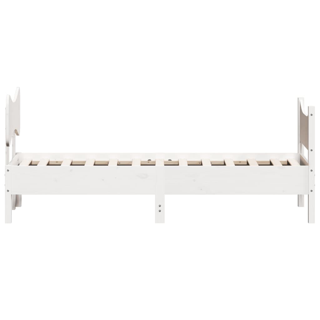 vidaXL Bed Frame without Mattress White 90x200 cm Solid Wood Pine