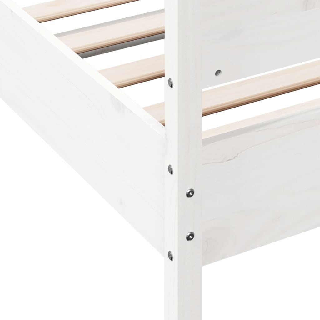 vidaXL Bed Frame without Mattress White 90x200 cm Solid Wood Pine